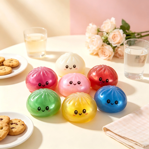 TPR Expression Steamed Buns Nouvelle Version Multicolore, Billes Squishy à Presser pour la Décompression et la Gestion de l'Agressivité - Product Image 4