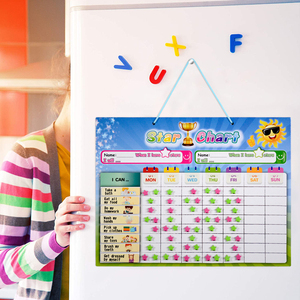 แผนภูมิดาวแม่เหล็กสำหรับเด็กพร้อมเชือกแขวนส่งเสริมการเรียนรู้รางวัลพฤติกรรมที่ดีกระดานแม่เหล็กลบแบบแห้ง - Product Image 6