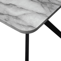 Table à manger moderne extensible en métal de luxe avec chaises en verre marbré et acrylique