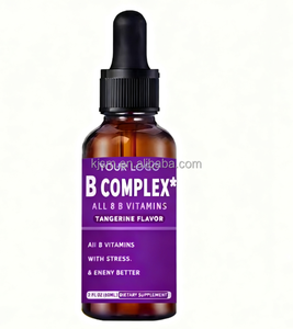 Organic Tangerine Flavor All 8 <strong>Vitamins</strong> B Complex Liquid Drops - Supports Energy Metabolism Hair Skin Care &amp; Healthy <strong>Digestion</strong> - Product Image 1