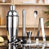 Kit de barman pour cocktails en acier inoxydable, ensemble de shakers à cocktails avec boîte cylindrique de luxe