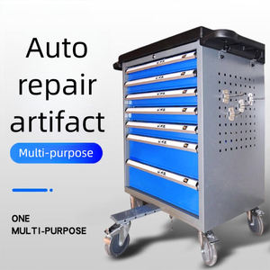 Armoire de rangement industrielle en métal à 7 tiroirs, robuste, avec roulettes, chariot à outils mobile moderne en acier, capacité de charge de 400 kg - Product Image 3