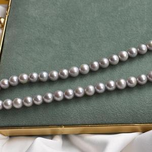 Perles d'eau douce grise naturelles, pierres rondes, 6-7mm, vente en gros, pierres précieuses - Product Image 4