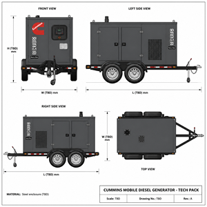 Generador Diésel Cummins de 150 kVA, 120 kW, 135 kVA, 108 kW, Trifásico, 400/230 V, para Aeropuerto, Hospital, Uso Doméstico, con Certificación EAC y CE - Product Image 1