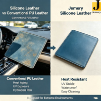Cuir silicone extensible métallique réactif aux UV Jemery, écologique, pour décoration automobile, matériau végétalien de haute qualité à changement de couleur