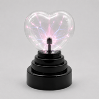 Lampe sphérique LED à arc électrique en verre, design cœur, 2700K, blanc chaud doux, taille moyenne, pour chambre d'enfant, bureau, DC 6V, vente en gros