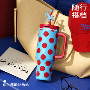 Tomic X Angel Cho Polka Dot Insulated Tumbler 1200ml Keep Hot <b>Cold</b> Drink <b>Cup</b> - Product Image 4