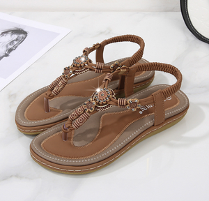 <span class=keywords><strong>Sandali</strong></span> da <span class=keywords><strong>donna</strong></span> perline che intrecciano scarpe Casual a fondo piatto di <span class=keywords><strong>grandi</strong></span> dimensioni comode - Product Image 6