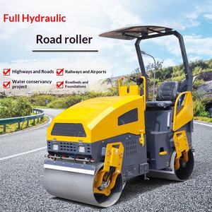 Rodillo compactador de césped y carretera miniatura de 1.5-2 toneladas, manual, tipo vehículo, con rueda de acero simple y doble - Product Image 1