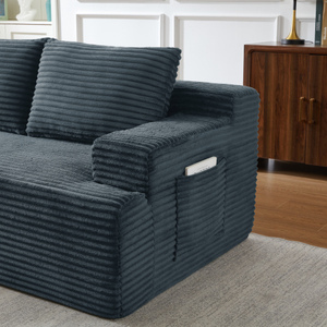 Canapé modulaire carré moderne avec assise profonde, ne nécessitant pas d'assemblage, ensemble de canapés-lits modulaires pour salon de villa - Product Image 4