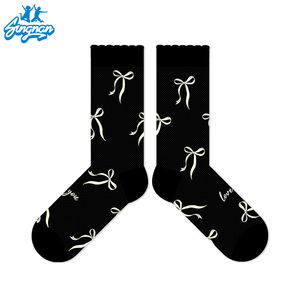 새로운 여름 얇은 면 메쉬 어린 소녀 튜브 양말 활 디자인 패션 십대 소녀 양말 달콤한 발레 스타일 사랑스러운 십대 소녀 양말 - Product Image 6