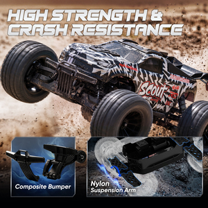 รถบรรทุกมอนสเตอร์บังคับวิทยุ JIUSI SC10 1/10 4WD Brushless RC ความเร็ว 80 กม./ชม. แบตเตอรี่ 3S Lipo สำหรับขับขี่ออฟโรด รถบังคับวิทยุสำหรับผู้ใหญ่ - Product Image 6
