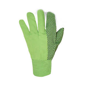 ถุงมือผ้าแคนวาสสีเขียวมีจุด PVC สีดำกันลื่นสายรัดข้อมือถักสำหรับผู้ชายใช้ในชีวิตประจำวันสินค้าออกใหม่ - Product Image 4