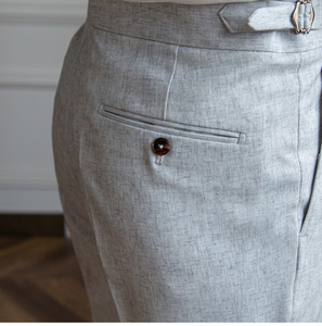 2024 nouveau printemps et été hommes Naples droite taille haute gris clair confortable affaires polyvalent pantalons longs hommes - Product Image 5
