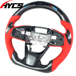 พวงมาลัยคาร์บอนไฟเบอร์ LED rpm สำหรับรถฮอนด้า <span class=keywords><strong>Civic</strong></span> 10th รุ่น R <span class=keywords><strong>Si</strong></span> Coupe 220สปอร์ตภายในพวงมาลัยรถยนต์ - Product Image 4