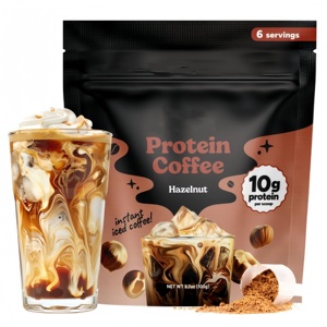 Poudre de café protéiné instantané à la <span class=keywords><strong>noisette</strong></span>, marque distributeur, 10g de protéines par dose, supplément pour café glacé 105g - Product Image 1