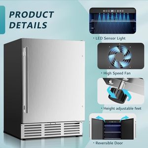 Réfrigérateur vertical commercial extérieur 130L en acier inoxydable pour vin et boissons - Product Image 2