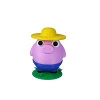 Hucha con Forma de Cerdo Impresa en 3D, 12 cm, Linda Figura de Cerdo de Dibujos Animados, Hucha de Ahorro, Adorno de Escritorio, Regalo Coleccionable para Mayores de 5 Años