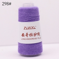 Bestseller 100g 700m Buntes 60% Angora-Nerz-Mischgarn Langhaar Antistatisch Fancy Ringgesponnen zum Weben, Stricken und Nähen