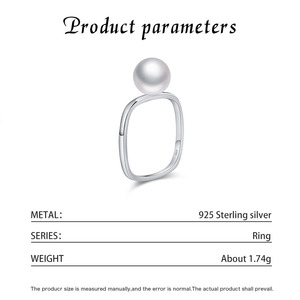 S925 Sterling <b>Silver</b> Irregular Hollow Band <b>Ring</b> With Single White Pearl Minimalist Stackable Finger Jewelry Gift For Women Daily - Product Image 6