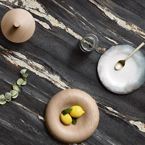 Kings-Wing hiện đại surinam Đen quartzit đá đánh bóng tường Bảng điều khiển slab cho phòng khách nhà bếp Countertop màu xám quartzit - Product Image 6