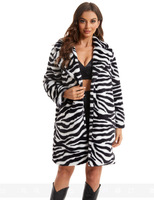 2023 hiver luxe zèbre fourrure Long manteau grande taille col manteaux avec fourrure pour dames en hiver renard fourrure veste frais d'expédition