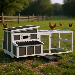 Gallinero de madera gris para 6 gallinas con caja de nido, bandeja extraíble, modelo D0100X3HM9T para exteriores - Product Image 2