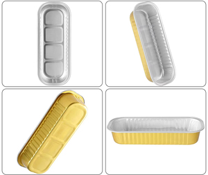 Đầy Màu sắc Aluminum <span class=keywords><strong>foil</strong></span> container cho <span class=keywords><strong>Baking</strong></span> Mini Loaf Pan với nắp nhựa hoặc lá nắp nhựa muỗng - Product Image 3