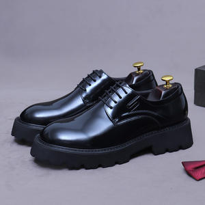 Nuevos productos Zapatos de <span class=keywords><strong>boda</strong></span> de cuero de vaca genuino para hombres Suelas gruesas Zapatos de aumento de altura para hombres vintage - Product Image 3