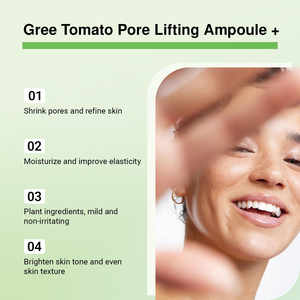 Sérum Visage Hydratant et Raffermissant à l'Acide Hyaluronique et Tomate Verte Effet Minimisation Instantanée des Pores Marque Blanche - Product Image 2