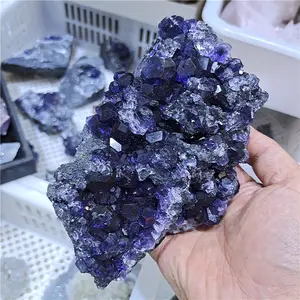 Màu xanh tự nhiên fluorite khoáng sản Mẫu thô màu tím fluorite đá tinh thể thạch anh mẫu vật để bán