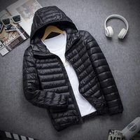 Veste matelassée légère unie à capuche, coupe ajustée, fermeture éclair sur le devant, logo personnalisé, confort d'hiver, grande taille, veste d'hiver