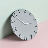 Reloj de Pared de Cuarzo de Hormigón de 12 Pulgadas, Números Huecos en 3D, Silencioso, Gris Claro, Logotipo Personalizado, Decoración de Sala de Estar, Reloj al por Mayor