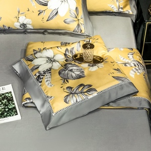 Factory Hot <strong>Sale</strong> Yellow Lyocell Fiber Printing <strong>Duvet</strong> Covers <strong>Super</strong> <strong>king</strong> Size Bedsheets Bedding Sets - Product Image 5