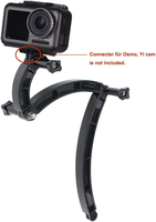Kit d'extension de casque 3-en-1 pour caméras d'action GoPro/Insta360/DJI - Perche de montage incurvée pour enregistrement facial sur casque de moto