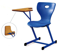 Chaise de formation moderne avec tablette d'écriture et panier à livres, chaise d'étudiant en plastique pour salle de classe et bureau