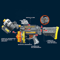 Jouets pour garçons, jouets électriques automatiques, 40 balles en mousse souples, blaster, gros jouets, pistolet