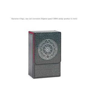 Boîte de rangement pour cartes à jouer en cuir PU, capacité de 120 cartes à manches simples, avec aimant puissant, pour Magic Commander TCG <span class=keywords><strong>CCG</strong></span> - Product Image 4