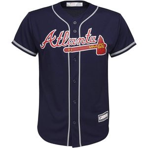 Camiseta alternativa azul marino para niños de los Atlanta Braves Matt Olson, tallas 4-7, con cuello de béisbol que absorbe la humedad - Product Image 2