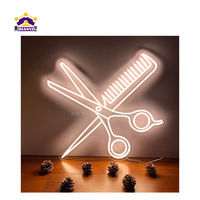 Ciseaux enseigne néon peigne Salon LED signe salon de coiffure personnalisé néon péché Salon de coiffure lumière LED cheveux Anime