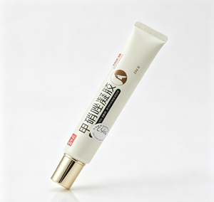 Tube ABL blanc de 25g avec bouchon à vis doré personnalisé, tube vide compressible pour gel réparateur d'acné, traitement topique de la <span class=keywords><strong>peau</strong></span>, emballage pour soins de la <span class=keywords><strong>peau</strong></span> - Product Image 1