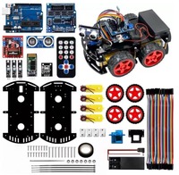 Kit de démarrage de programmation C/C++ open source DIY pour voiture robot 4x4 ESP32 avec évitement d'obstacles intelligent, compatible ArduIDE, pour l'éducation STEM