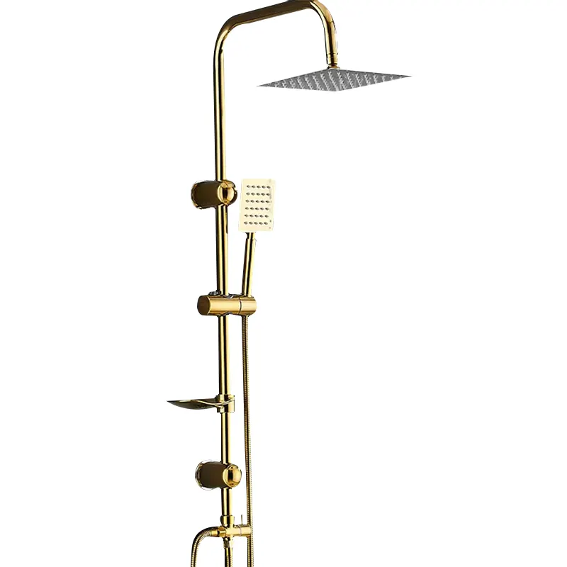 Samiyah individuell hohe qualität guter preis gold messing modern wand freiliegend bad dusche wasserhahn schiebebar badezimmer duschkopf-set