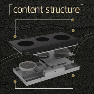 Table de cuisson plate 3 brûleurs hybride infrarouge et induction, cuisinière à induction encastrable intelligente - Product Image 3