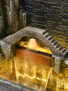 מזרקת מפל חיצוני פנג שואי מזרקת פיברגלס קיר מזרקת מים עם אור גדול מסלעת מים וילון קיר - Product Image 6