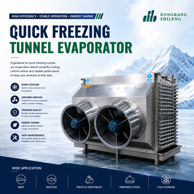 Heavy Duty Tunnel Freezer Evaporator Surface Cooler for Industrial Quick Freezing Application