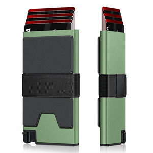 Minimalista Delgado RFID Antirrobo Porte <span class=keywords><strong>Cartes</strong></span> Smart Card Holder Rfid Pop up Mens Switch Wallet RFID Bloqueo con banda de efectivo - Product Image 3