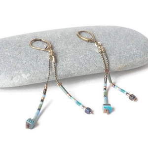 Pendientes de cuentas Miyuki Hechos a Mano Felicidad - Product Image 1