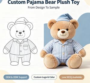 Orsacchiotto in <span class=keywords><strong>Pigiama</strong></span> Personalizzato OEM, Peluche Morbido Imbottito <span class=keywords><strong>con</strong></span> Logo Personalizzato - Product Image 1
