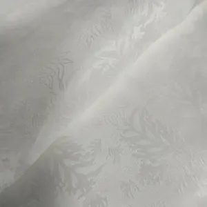 Best quality 100% silk jacquard brocade silk 19mm satin fabric for dress luxurious 140cm white for printing